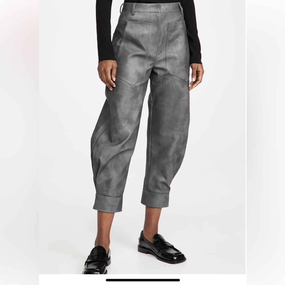 Tibi Italian coated denim sculpted pants